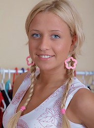 Lolita rocks pigtails while her teen pussy is drilled hard